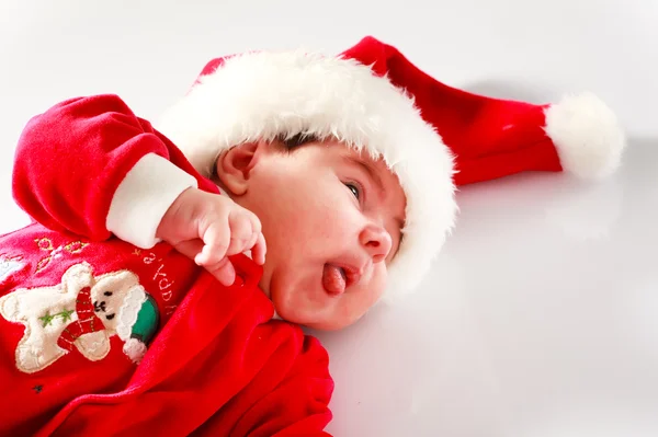 Baby in santa slijtage — Stockfoto