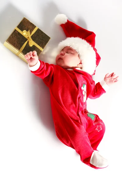 Baby i santa slitage — Stockfoto