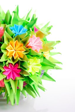 Origami kusudama flower clipart