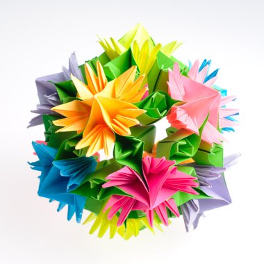 Origami kusudama flower clipart
