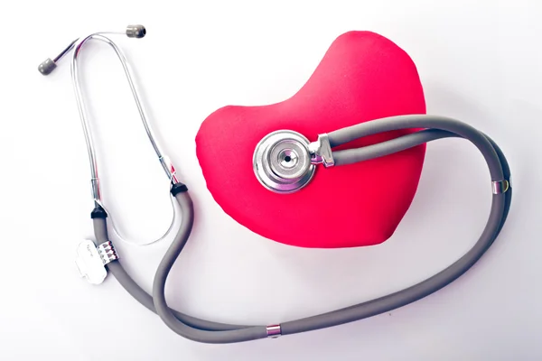 Stetoskop i serca — Zdjęcie stockowe