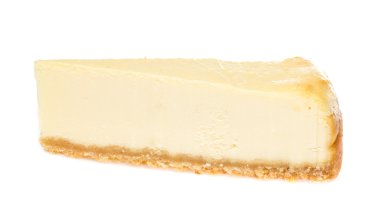 Cheesecake beyaz arkaplanda izole edildi