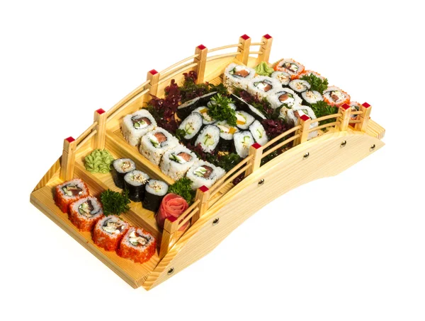 stock image Set of sushi and rolls