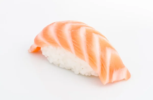 工作室拍摄的日本寿司三文鱼上白 backgro vaki — 图库照片