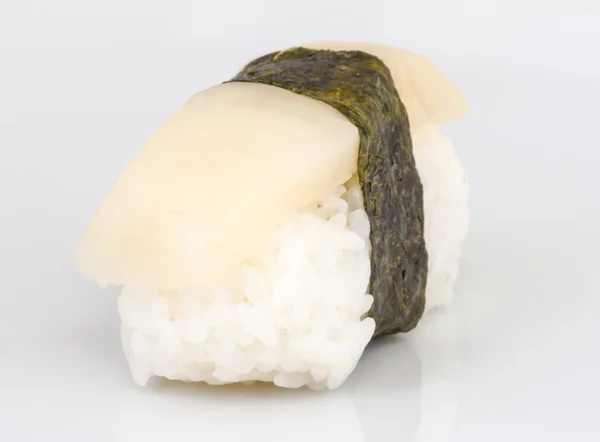 Sushi hotate with slice of scallop isolated on white background — Stock Photo, Image