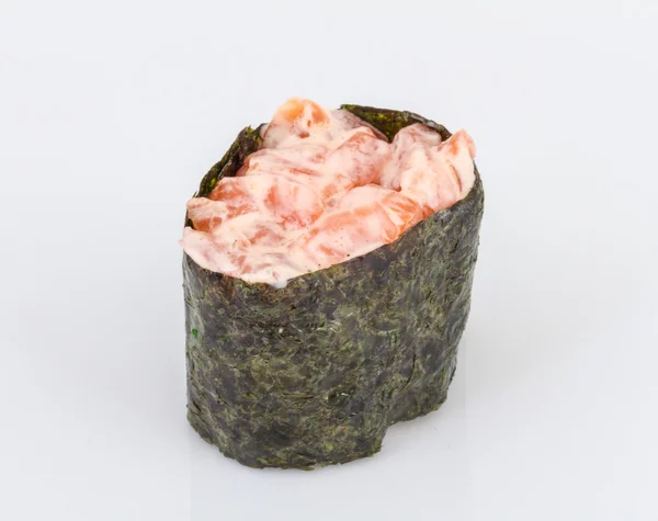 Sushi mit Lachs auf weißem Hintergrund isoliert — Stockfoto