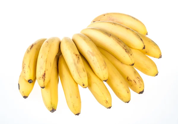 Mini bananas isoladas sobre um fundo branco — Fotografia de Stock