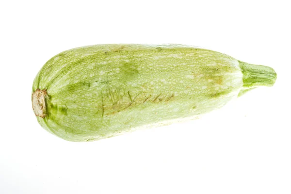 Single Courgette atau zucchini dari perspektif rendah terisolasi pada wh — Stok Foto