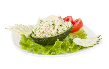 Yengeç eti salata avokado - Japonya mutfak yeşil havyar ile