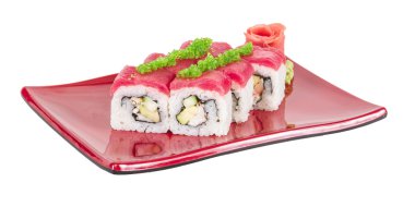 Maki sushi - rulo Yengeç, avokado, salatalık içinde yaptı. taze