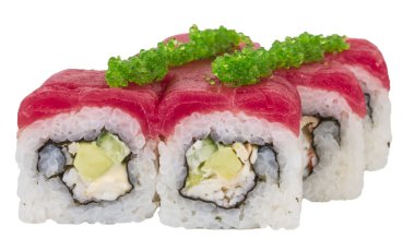 Maki sushi - rulo Yengeç, avokado, salatalık içinde yaptı. taze