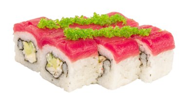 Maki sushi - rulo Yengeç, avokado, salatalık içinde yaptı. taze