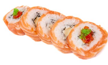 Japon suşi geleneksel Japon food.roll somon, yeniden yaptı.