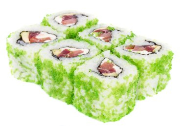 tobiko baharatlı maki sushi - sıcak rulo tobiko çeşitli tip (