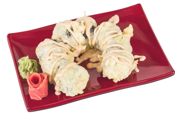Cucina giapponese Tempura Maki Sushi (rotolo fritto profondo di sa — Foto Stock