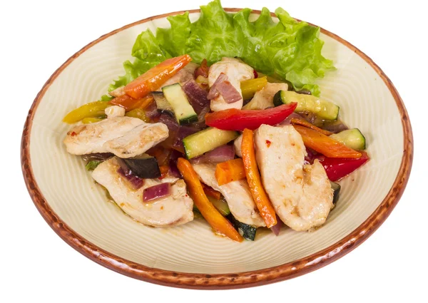 Grillezett zöldségek és az csirke filé — Stock Fotó