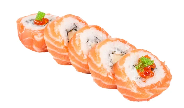 stock image Japanese sushi traditional japanese food.Roll made of salmon, re