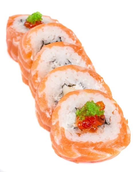 Sushi japonais traditionnel japonais food.Roll fait de saumon, re — Photo