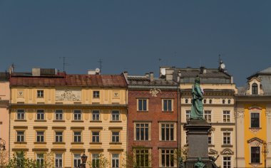 krakow, Polonya eski kasaba evi güzel cephe