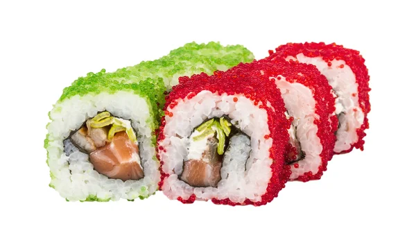 stock image Tobiko Spicy Maki Sushi - Hot Roll with various type of Tobiko (