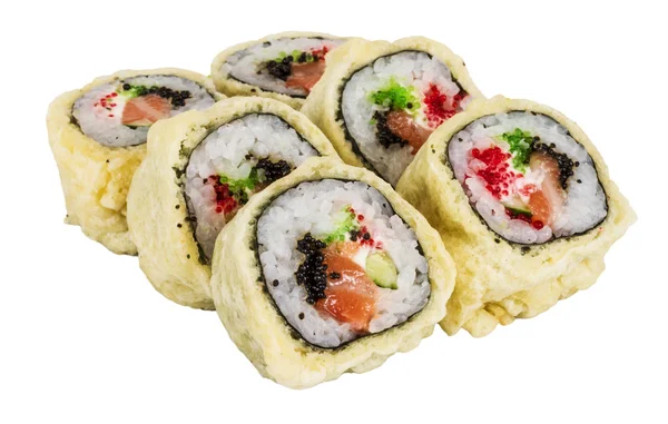 Japanse keuken-Tempura Maki Sushi (Deep Fried rollen gemaakt van sa — Stockfoto