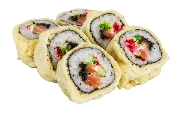 Cocina Japonesa-Tempura Maki Sushi (Rollo Frito Profundo hecho de sa —  Fotos de Stock