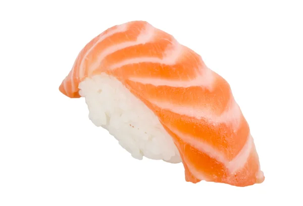 Studioaufnahme japanischer Sushi vaki mit Lachs auf weißem Backgro — Stockfoto