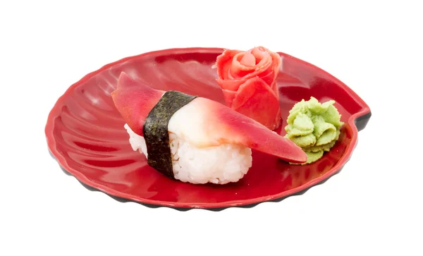 Hokkigai blötdjur sushi på vit bakgrund — Stockfoto