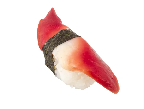 白い背景の上のホッキガイ軟体動物寿司 — ストック写真