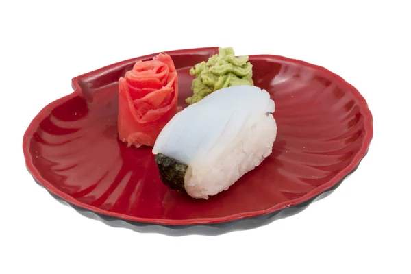 Japanse squid sushi — Stockfoto