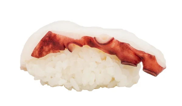 Японские суши с мясным осьминогом на белом фоне — стоковое фото