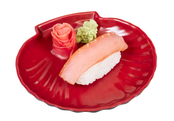 Lax sushi med vit bakgrund — Stockfoto