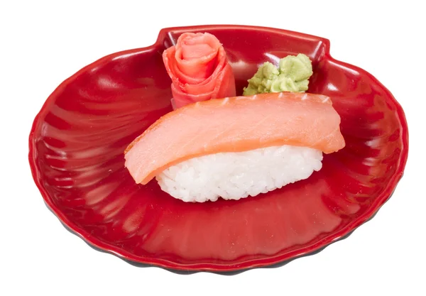 Sushi de salmão com fundo branco — Fotografia de Stock