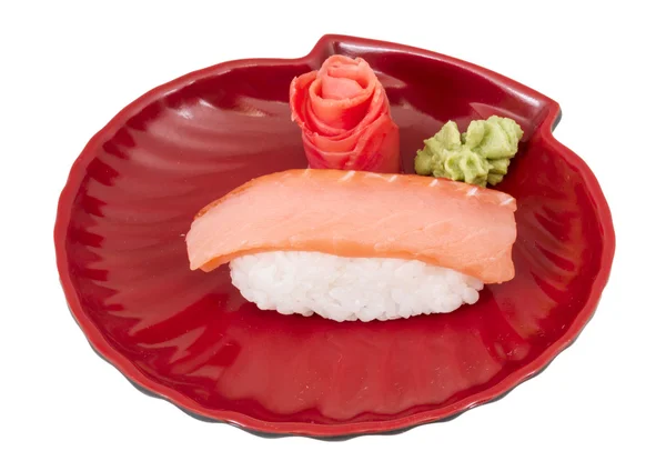 Sushi de salmón con fondo blanco — Foto de Stock