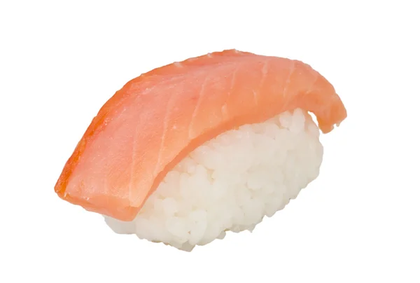 Суши из лосося на белом фоне — стоковое фото