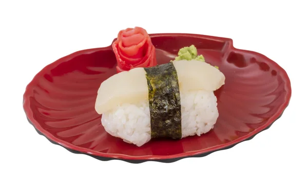 Sushivarmer med skåret skjell isolert på hvit bakgrunn – stockfoto