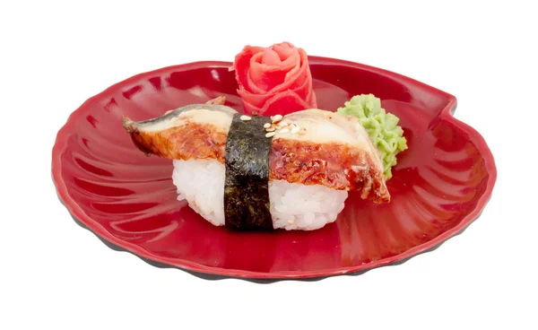 Sushi de anguila. Aislado sobre blanco . — Foto de Stock
