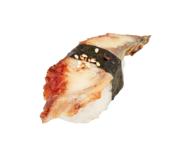 Sushi all'anguilla. Isolato su bianco . — Foto Stock