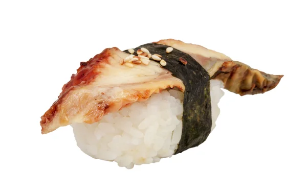 Angolna sushi. elszigetelt, felett fehér. — Stock Fotó