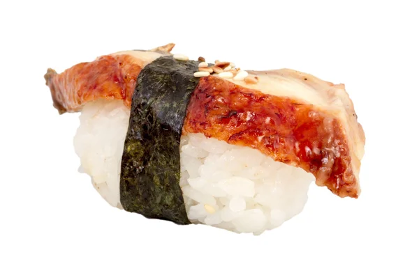 Belut sushi. Terisolasi di atas putih . — Stok Foto