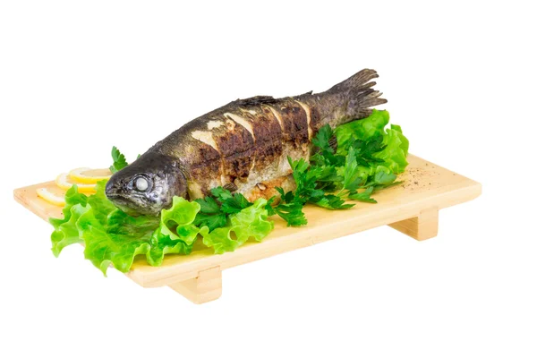 Roasted striped sea bass — Stock Photo, Image