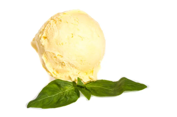 Scoop of lemon ice cream — Stock Photo, Image