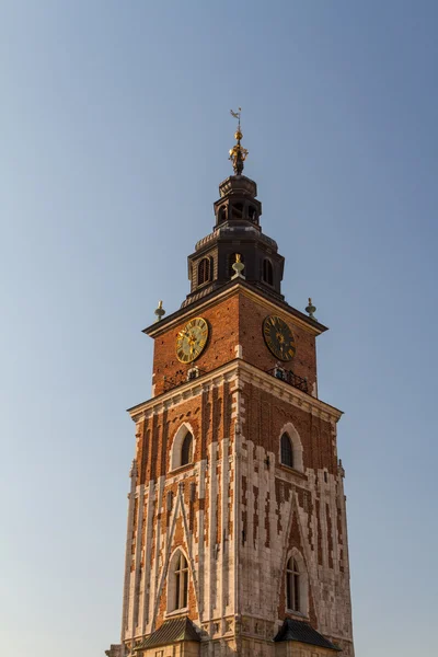 stock image Town hall tower on main square of Krakow