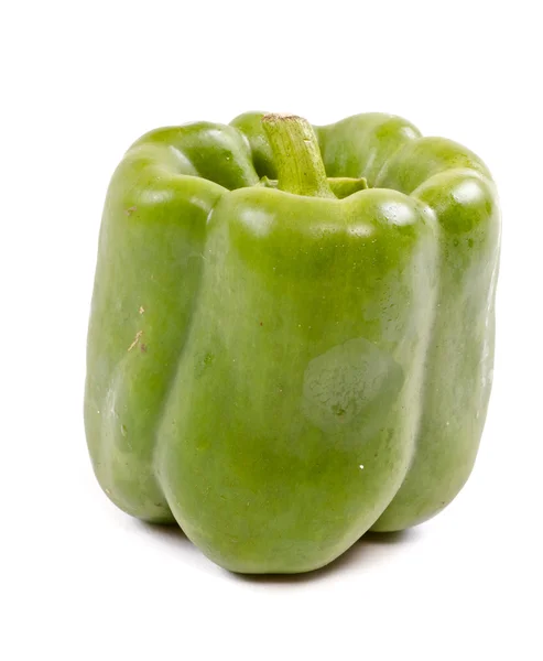 stock image Green yellow pepper isolated on white