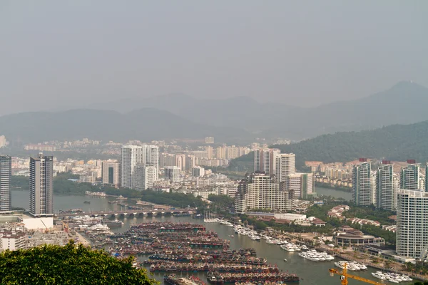 中国海南，三亚鸟瞰城市 — 图库照片