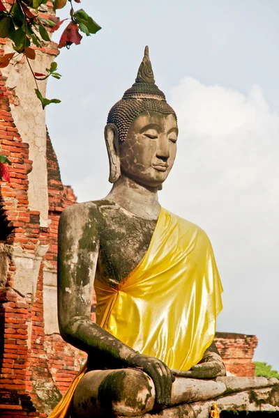 佛雕像-大城、 泰国 — 图库照片