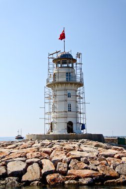 bağlantı noktası deniz feneri. Türkiye, alanya. güneşli havalarda.