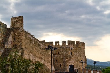 Eptapyrgio the fortified wall in the Upper Town of Thessaloniki clipart