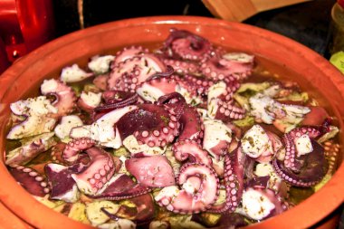 Octopus galician style (pulpo a la gallega) , spanish tapas dish clipart