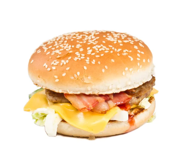 Гамбургер ізольований на білому — стокове фото